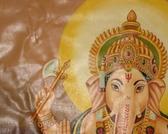 Vintage Decorative Hindu Lord Ganesha Wall Decor Canvas Oil Painting