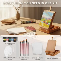 Beechwood Easel Paint Set – 27pc Acrylic Art Supplies for Pros