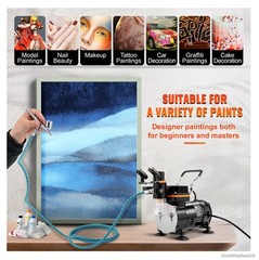 Airbrush Set 0.2mm 0.3mm 0.8mm 110V Dual-Action Gravity Feed Compressor Kit