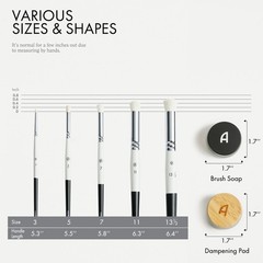 ARTIFY Drybrush Set Dry Brushes: Professional-Grade One Size, Black & White