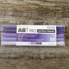 Tombow ABT PRO Alcohol-Based Ink Dual Brush Pen Markers, Purple Tones, 5-Pack