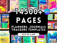 14,500+ Pages PLR Canva Template Bundle | 200+ Editable | Planners, Journals