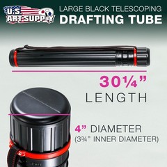 Drafting Drawing Poster Tube Black Telescoping Dia: 4″ Len: 30.25″ to 52″
