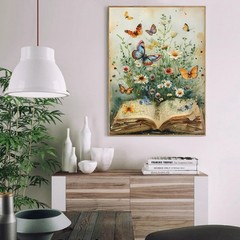 Book Flower Paint by Numbers Kit for Adults Beginner,Butterfly Easy Adult Paint.