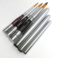 Fuumuui Watercolour Brush Set of 3 Sable #4 #8 #12 Retractable Case Round Travel