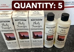 New 5-pack LOT RustOleum specialty Photo Transfer Matte Multi-surface 8-oz