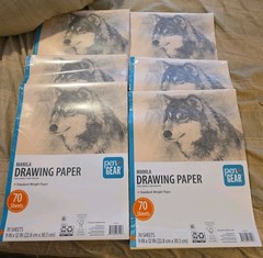 Lot Of (6) Pen + Gear Standard Weight Paper Sketch Pad, 9 in x 12 in, 70 Sheets