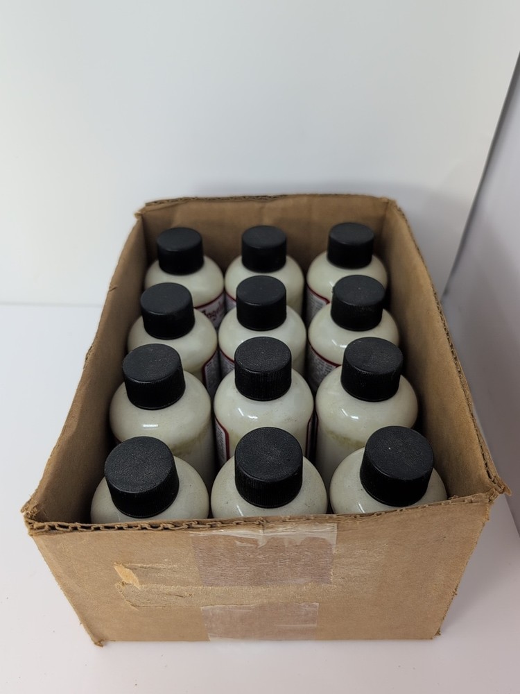 Full Case (12) 4 Oz Bottles Of Angelus Acrylic Leather Paint Vanilla