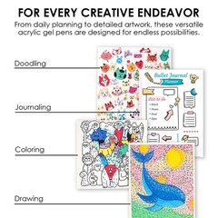 Grabie Coloring Kit, Acrylic Gel Pens Set with Book, Summer Colors