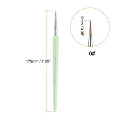6pcs Detail Paint Brushes 9mm Nylon Miniature Painting Brush(0#), Green