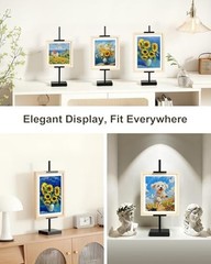 Adjustable Tabletop Easel Stand for Art & Photos, Holds Up to 17″ – Black Metal