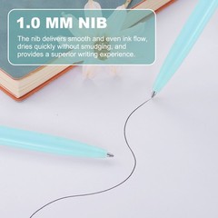 50 Pcs BallPoint Pens, Retractable Black Ink Bulk Pens, Candy Blue Casing