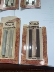 Conte A Paris Sketching Crayons Artist Quality SCHOOL SET of 3 white black brown