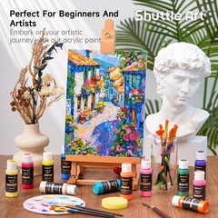 Shuttle Art 80 Colors Acrylic Paint, 2 Fl Oz (Pack of 80), Regular