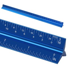 12 Inch Aluminum Architectural Scale Ruler Triangular Laser Etched for Drafting