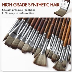 25pcs Paint Brush Set, Fuumuui Acrylic Paint Brushes, Professional Artist Se…