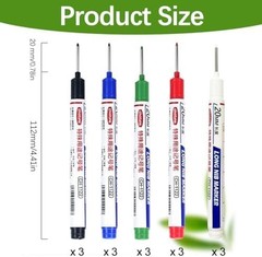 Long Head Deep Hole Marker Pens, 15PCS Long Nib Marker 20mm Quick Dry Waterproof