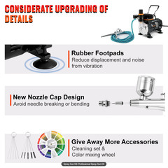 VEVOR Air Compressor and Airbrush Kit [120W]