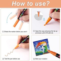 2-pack 12 TSSART Acrylic Paint Markers 3mm, Acrylic Paint Pens.