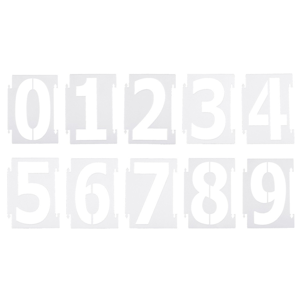 5 Inch Number Stencils Reusable Plastic Numbers Templates Set 0-9, White 10pcs