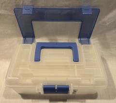 Plano Creative Options Tool Craft Fishing Box Organizer 13″X7.5″X5″ Clear W/Blue