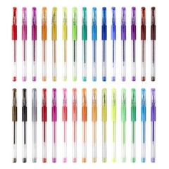 KINGART GLITTER Rollerball GEL 30 Count (Pack of 1), Assorted Glitter Colors
