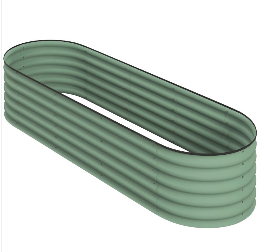 6.4′ x 2′ x 1.4′ Galvanized Raised Garden Bed Kit, Metal Planter Box with Safety