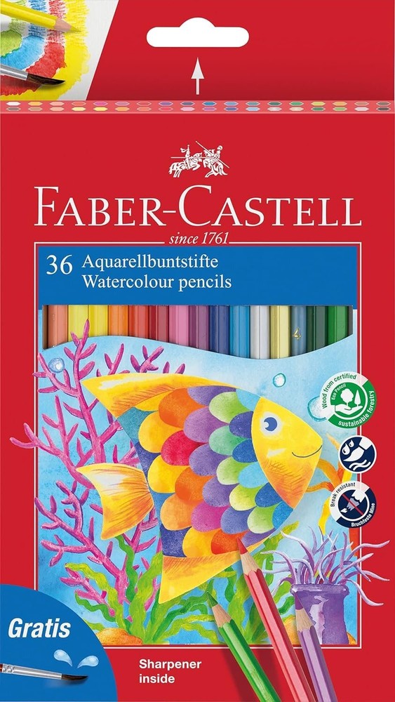 Faber Castell Design Series Aquarelle Water Color Pencils – 36 Shades