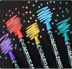 12/26 Pcs Dual Tip Acrylic Marker Paint Pens Set Permanent for Art DIY Project