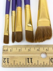 Loew-Cornell 322 Artist Brushes Lot of 5 + Royal Soft-Grip SG150 Shader Round