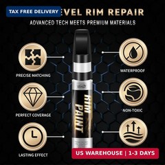 Matte Black Rim Touch Up Paint, Efficient Wheel Paint Pen for Metal, Also Match