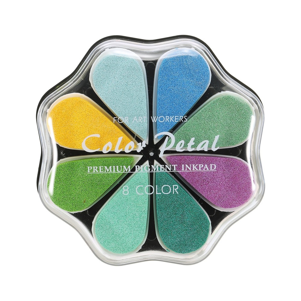 Petal Stamp Ink Pad, 4.3 Inch Washable Craft Stamps Inkpad, Sea Breeze