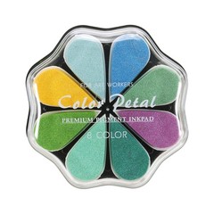 Petal Stamp Ink Pad, 4.3 Inch Washable Craft Stamps Inkpad, Sea Breeze