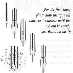 11 Pieces Comic Pen Nib Set G Ink Stainless Steel Drawing Calligraphy Wooden