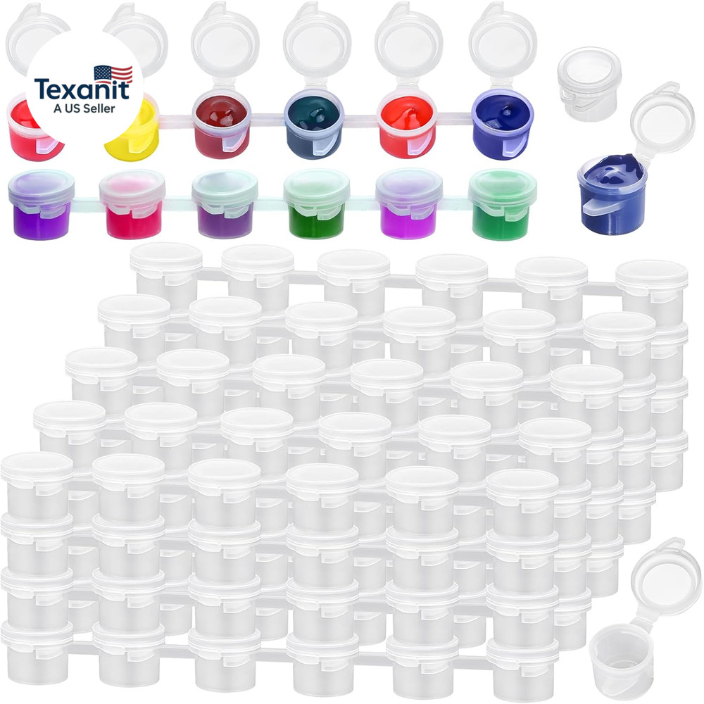 240-Piece Empty Paint Pot, 40 Strips Acrylic Mini Paint Container Strip Storage