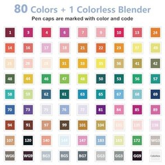 80 Colors Dual Tip Markers Set Brush Chisel for Adult Coloring Drawing