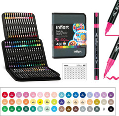 Dual-Tip Acrylic Paint Markers, 48 Colors Acrylic Paint Pens, High Coverage for