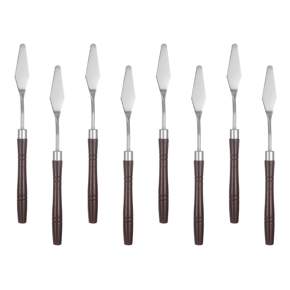 8pcs Painting Palette Knife 7.09″ Pointed Stainless Steel Blade, Red