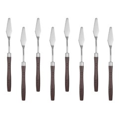 8pcs Painting Palette Knife 7.09″ Pointed Stainless Steel Blade, Red