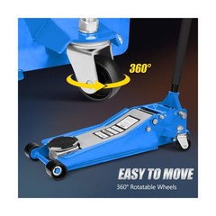 TUFFIOM 3 Ton Floor Jack, Aluminum and Steel Low Profile Jack with Dual Pisto…