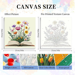 Camocin Framed Paint by Numbers Kit for Adults Beginner – Book and Wildflowers P