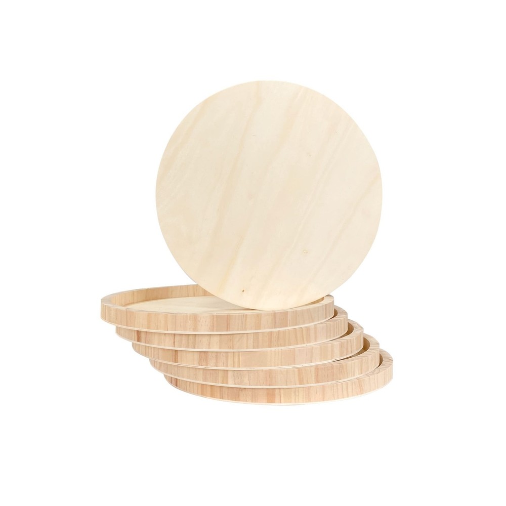 6pk 14″ Round Wood Panels – Unfinished Cradle Boards – for Pouring Art