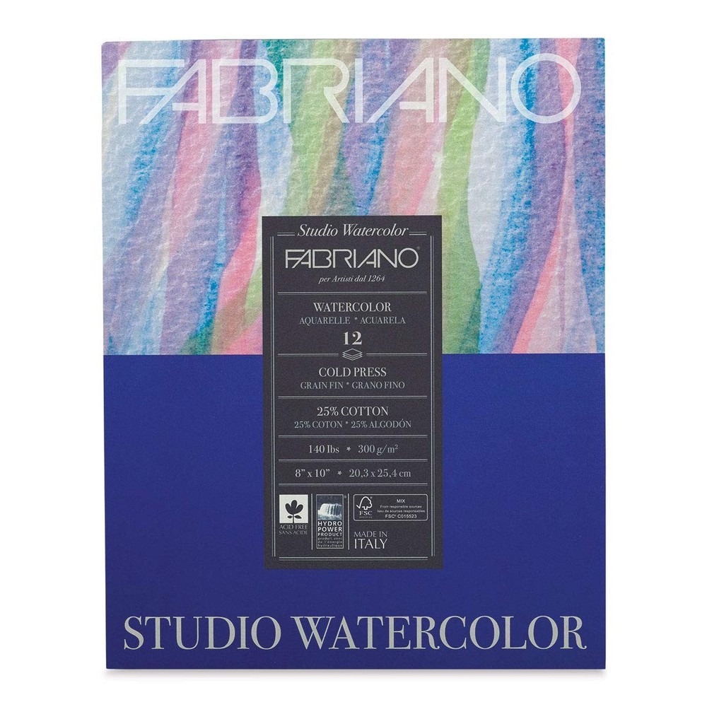 Studio Watercolor Paper 140 Lb. Cold Press 10-Sheet Pack 22X30″