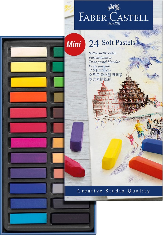 24 PCS Creative Studio Soft Pastel Mini Sticks 1.25 Vivid Colors Art Craft