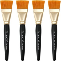 1 1/2 inch Flat Paint Brushes for Acrylic Painting,4 Pieces 1.5 inches, Black