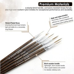 Rigger Liner Brushes, 6 Pcs Extra Long Fine Tip Paint Brush Set Script Pinstr…
