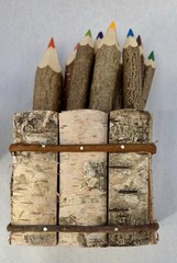 Vtg Inntrax Twig Crayons Natural Wood Bark Set Rustic Art Poland 12 + Xtra