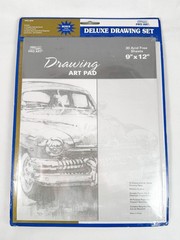 NOS Vintage Pro Art No. 3075 Deluxe Drawing Kit Set Pencil Paper Pad Smudge