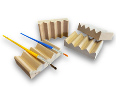 2 paint brush rests – made of natural red alder wood – proudly made in the USA