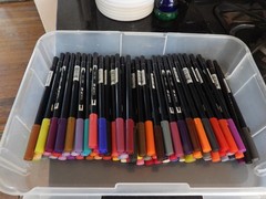 Tombow ABT Dual Brush Tip Marker Pens Lot of 80